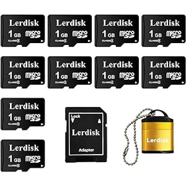 Lerdisk Factory Wholesale 10-Pack Micro SD Card 1GB MicroSD Produced by 3C Group Authorized Licencee (1GB)