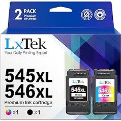 LxTek 545 546 XL Multipack Patronen als Ersatz für Canon Druckerpatronen 545 546 PG-545XL CL-546XL für Pixma MX495 TR4550 TR4551 TS3150 MX490 MG25MG2MG250SMG250S 50S TS3350 (2er-Pack)