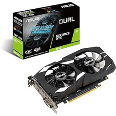 ASUS Dual GeForce GTX 1650 4GB OC Edition GDDR6 spēļu grafikas karte (NVIDIA Turing Architecture, 4GB GDDR6 atmiņa, PCIe 3.0, 1x HDMI 2.0b, 1x DisplayPort 1.4a, DUAL-GTX1650-O4GD6)