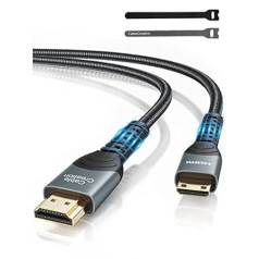 CableCreation Mini HDMI to HDMI Cable Mini HDMI Cable 2 m High Speed 4K60Hz, 3D, HDR, ARC, Compatible with Raspberry Pi Zero 2W, Canon Camera, Video Card, Laptop, Tablet, Projector