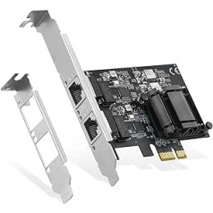 Binardat 2 porti 2,5 G PCIe tīkla adapteris, RTL8125B LAN kontrolieris 2500/1000/100Mbps Ethernet RJ45 NIC kartes atbalsts PXE operētājsistēmai Windows/Linux