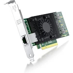 10Gb PCI-E Network Card NIC Compatible with Intel X540-T1, Dual RJ45 Copper Port, with Intel X540-BT1 Controller, PCI-E X8, 10G PCI Express LAN Adapter NIC, Support Windows Server, Linux, Vmware