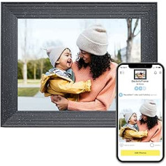 Aura Mason Luxe viedais digitālais foto rāmis, 9,0 collu HD WiFi mākoņa digitālais foto rāmis, neierobežota bezmaksas krātuve, fotoattēlu sūtīšana no jebkuras vietas — Pebble