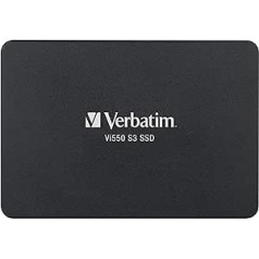 Verbatim Vi550 S3 SSD, Internal SSD Drive with 4 TB Data Storage, Solid State Drive with 2.5 Inch SATA III Interface and 3D NAND Technology, Black