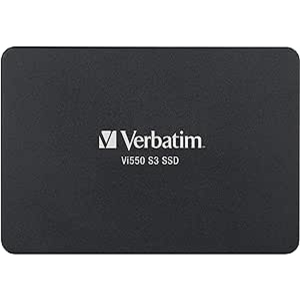 Verbatim Vi550 S3 SSD, iekšējais SSD diskdzinis ar 4 TB datu krātuvi, cietvielu disks ar 2,5 collu SATA III interfeisu un 3D NAND tehnoloģiju, melns