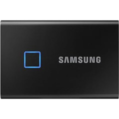 Samsung T7 Touch Portable SSD - 1 TB - USB 3.2 Gen.2 External SSD Metallic Black (MU-PC1T0K / WW)