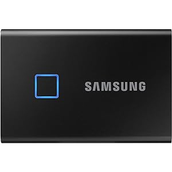 Samsung T7 Touch Portable SSD — 1 TB — USB 3.2 Gen.2 ārējais SSD SD, metālisks melns (MU-PC1T0K/WW)