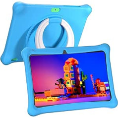 SGIN Kids Tablet 10 collu skārienekrāns Android 12, 2 GB RAM, 64 GB ROM Mācību planšetdators ar somu, bērniem vadību ar dubultu kameru 2 MP + 5 MP spēļu Bluetooth mācību planšetdators (zils)