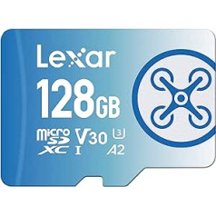 Lexar Fly Micro SD karte 128 GB, microSDXC UHS-I karte, lasīšanas ātrums līdz 160 MB/s, atmiņas karte Micro SD, TF karte, kas ir saderīga ar DJI Drone un Action Cam (LMSFLYX128G-BNNAA)