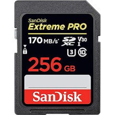 SanDisk Extreme PRO 256GB SDXC Memory Card up to 170MB/s, UHS-1, Class 10, U3, V30