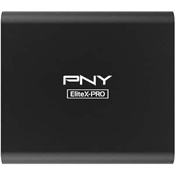 PNY CS2260 EliteX-PRO USB 3.2 Gen 2x2 ārējais portatīvais SSD 2TB, līdz 1600 MB/s lasīšanas ātrums, 1500 MB/s rakstīšanas ātrums, PSD0CS2260-2TB-RB, melns