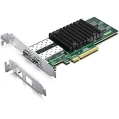 10Gtek® 10Gb PCI-E NIC tīkla karte, Dual SFP+ ports, ar oriģinālo Intel X710-BM2, PCI Express Ethernet LAN adaptera atbalsts Windows Server/Windows/Linux/ESX, salīdziniet ar Intel X710-DA2