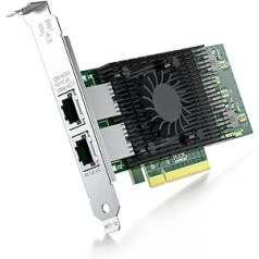 10Gb PCI-E tīkla karte X540-10G-2T saderīga ar Intel X540-T2, dubultā RJ45 vara ports, X540 mikroshēmojums, PCI-E X8, 10G PCI Express LAN adaptera NIC atbalsts Windows Server, Win 7/8/10/Visa, Linux, Vmware