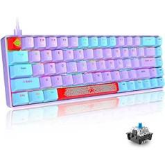 60% mehāniskā spēļu tastatūra C tipa vadu LED RGB aizmugurgaismojuma ūdensizturīga USB tastatūra daudzkrāsu pielāgota papildu tastatūra saderīga ar PS4/PS5/Xbox/PC