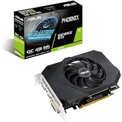 ASUS Phoenix Nvidia GeForce GTX 1650 4GB Power OC Edition spēļu grafikas karte (GDDR6 atmiņa, PCIe 3.0, 1x HDMI 2.0b, 1x DVI, 1x DisplayPort 1.4, PH-GTX1650-O4GD6-P)