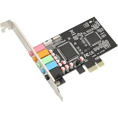 PCI Sound Card, PCIE 5.1 Computer Sound Card, 6 Channel Surround Sound, 24 Bit, 48 KHz, Internal Sound Card with PCI Express Interface for Karaoke Home Theater 3D Games