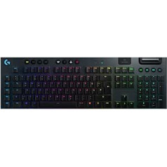 Logitech G915 Lightspeed Wireless Mechanical Gaming Keyboard, Tactile GL Button Switch with Flat Profile, Lightsync RGB, Ultra Shirt Design, 30+ Hours Battery Time, German Qwertz Layout