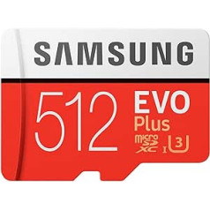 512GB Samsung EVO Plus MicroSDXC 100MB/s + adapteris