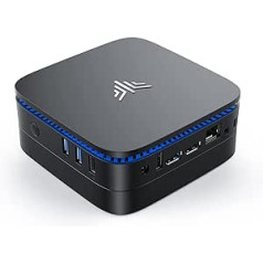 NiPoGi Celeron J4105 mini dators, 12 GB DDR4 RAM 256 GB SSD mini galddators, GK1 4K UHD Business, nav datora ar 2.4G+5G WLAN/Gigabit Ethernet/2X HDMI, mazs formas faktors