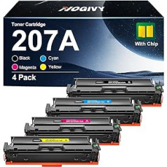 NOGIVY 207A 207X toneris ar mikroshēmu, kas ir savietojams ar HP 207A tonera komplektu Color Laserjet M283fdw M255dw M255nw M282nw M283fdn W2210A W2211A W2212A W2213A Toner, Cyel-Magner