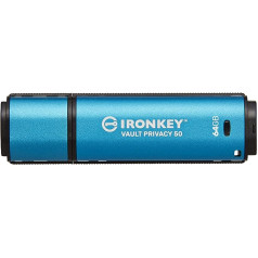 Kingston IronKey Vault Privacy 50 FIPS 197 sertificēts un XTS-AES 256 bitu šifrēts USB zibatmiņas disks privātumam — IKVP50/64GB