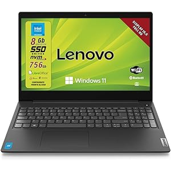 Lenovo SSD Cpu Intel Core I3 2,0 GHz, Full HD LED displejs 15,6 collu RAM 4 GB DDR4, SSD M2 256 GB + HD 500 GB DVD-Cd, WiFi, LAN, BT, Win10 Pro, Suite Office, gatavs lietošanai