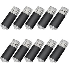 10 USB-Sticks, USB 2.0 Memory Sticks, Speicher-Sticks. Schwarz 2 GB