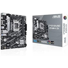 ASUS Prime B760M-K D4 Gaming Motherboard Socket Intel LGA 1700 (Intel B760, mATX, DDR4 Memory, 2x PCIe 4.0 M.2, Aura Sync)