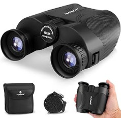 HUTACT Binoculars 12x25 for Adults and Children, Portable Size and Waterproof, Low Light Night Vision with Binoculars for Bird Watching, Camping, Hiking, Outdoor Sports