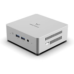 MINIS FORUM UN100L Mini-PC, Prozessor Intel N100 4 Kerne/4 Threads bis zu 3,4 GHz, 16 GB LPDDR5 512 GB PCIe3.0 SSD Mini Computer, Intel UHD Graphics, HDMI/DisplayPort/USB-C, RJ45, USB 130 .2 × 3