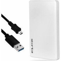 Storite 500 GB pārnēsājams ārējais cietais disks 2,5 collu HDD rezerves atmiņas disks ar USB 2.0 īpaši ātru datu pārsūtīšanu kompaktais cietais disks, kas saderīgs ar datoru, MAC, Windows, klēpjdatoru, galddatoru (balts)