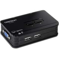 TRENDnet TK-207K 2 portu USB KVM slēdzis (iekļauta 2 KVM kabeļi)