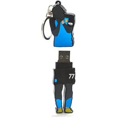 FOOTBALL USB Flash Drive 3.0 with Kvara Gadget 32GB Flash Memory Stick Pen Drive High Speed Gift for Naples Fans (Pendrive + Keychain)