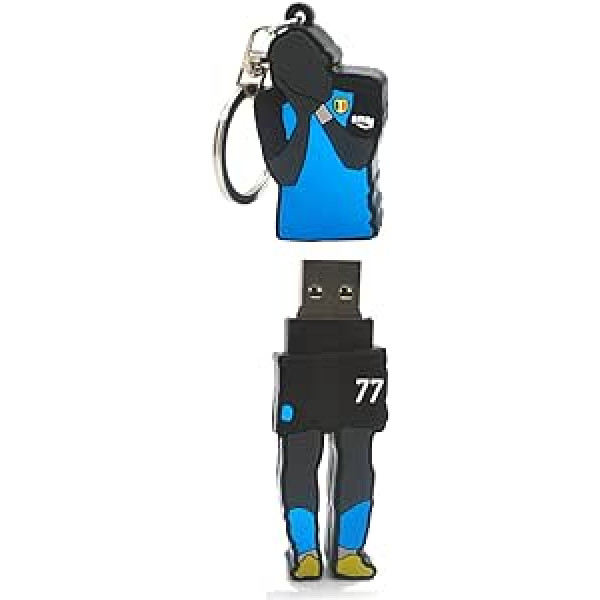 FOOTBALL USB Flash Drive 3.0 with Kvara Gadget 32GB Flash Memory Stick Pen Drive High Speed Gift for Naples Fans (Pendrive + Keychain)