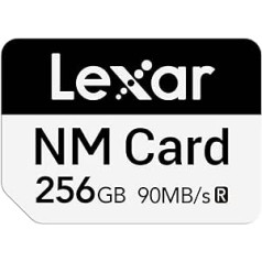 Lexar NM CARD 256GB, nano karte, līdz 90 MB/s lasīšanas, līdz 85 MB/s rakstīšanas, NM karte, nano atmiņas karte viedtālrunim/mobilajam tālrunim, ierīces ar nano kartes slotu (LNMCARD256G-BNNAA)