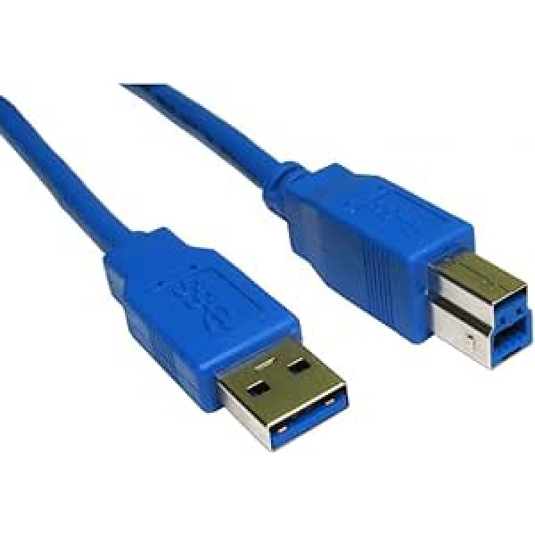 USB 3.0 * Aktuālā versija * - Super Speed ​​​​- A Stecker vai B Stecker - 3 metri. Kaufen Sie keine veraltete USB 2.0-Kabel — USB 3.0 unterstützt Datenübertragungsraten von bis zu 5 Gbps (abhängig aparatūra)