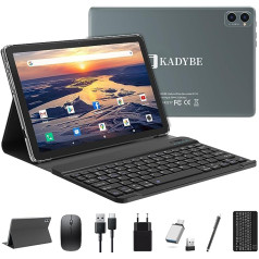 Planšetdators ar tastatūru 10 collu Android 11, 5 GHz/2,4 GHz WiFi Octa Core 4 GB RAM 128 GB ROM (TF 1 TB), 7000 mAh 1280*800 HD skārienekrāns 13 MP+8 MP ar Pen Tab datoru Google GMS/GPS/pele BT5.0. OTG/C tips/3,5 mm