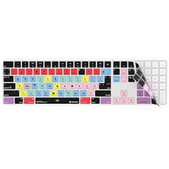 Final Cut Pro X Tastaturabdeckung, passend für Apple Magic Wireless Keyboard mit Ziffernblock, Schutz und Shortcuts.