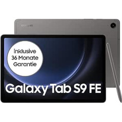 Samsung Galaxy Tab S9 FE Android planšetdators, 256 GB atmiņa, ar pildspalvu (S Pen), ilgs akumulatora darbības laiks, bez līguma bez Simlock, Wi-Fi, pelēks, iekļauta 12 mēnešu garantija [ekskluzīva Amazon]