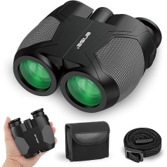 12 x 25 Compact Binoculars for Adults and Children, Small Binoculars with Low Light Vision for Bird Watching, Theatre and Concerts, Hunting and Sports Games