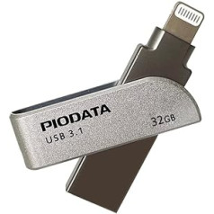 iXflash 32GB ārējās atmiņas paplašinājums iPhone/iPod/iPad (Apple sertificēts), Lightning/USB3.1, sudraba krāsa