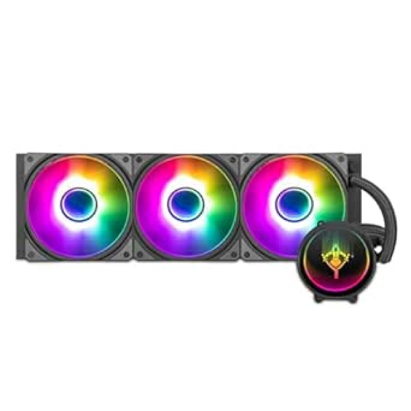 Yeyian ūdens dzesēšana procesora dzesētājam ar Intel un AMD saderīgu datoru spēļu datoru dzesēšanas AIO ar 3 x 120 mm RGB ventilatoru, 360 mm, 2000 apgr./min (jauns 2024)