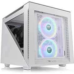 Thermaltake Divider 200 TG Snow | Micro ATX PC Case | 3 x Tempered 3 mm Glass Side Panel | White