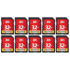 Gigastone 32GB SDHC Memory Card 10 Pack UHS-I U1 Class 10 up to 80MB/s for Canon Sony Nikon Olympus PC Digital Camera