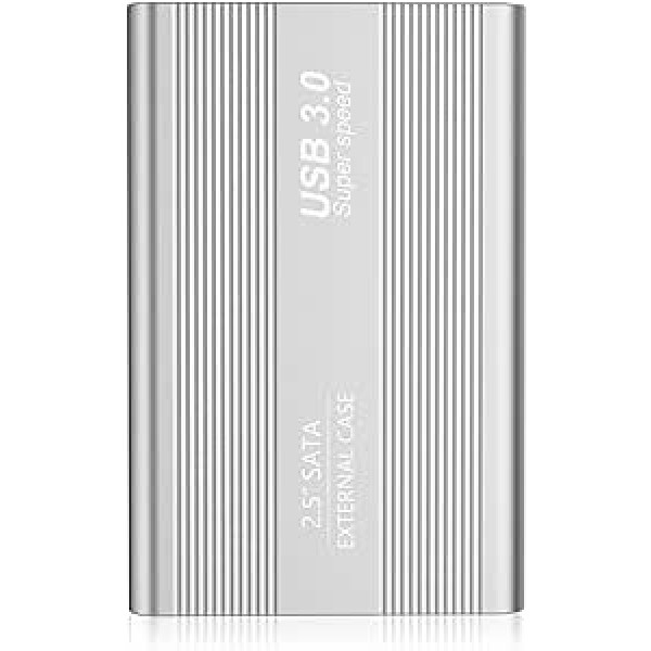 Externe Festplatte 2tb, USB 3.0 Tragbare Festplatte extern für PC, Mac, Desktop, Laptop, MacBook, Chromebook (2tb, Silber)