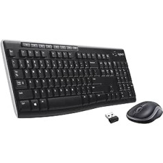 Logitech MK270 Kabelloses Set ar Tastatur un Maus für Windows, US QWERTY-Layout — Schwarz