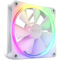 Nzxt F120 RGB ventilatori — RF-R12SF-W1 — uzlabota RGB apgaismojuma regulēšana — kluss dzesēšanas čuksti — viens (nepieciešams RGB ventilators un kontrolieris un nav iekļauts) — 120 mm ventilators — balts