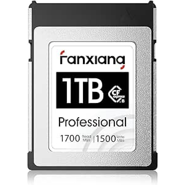 fanxiang CFexpress B tipa atmiņas karte 1 TB — sākuma un vidējas klases kompaktajām kamerām, Full HD video, U1, C10, V10, lasīšanas ātrums līdz 1700 MB/s