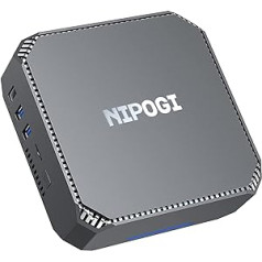 NiPoGi Mini dators, Celeron J3455 portatīvais biznesa biroja galddators, 6 GB RAM 128 GB ROM datora kalkulators, atbalsta 4K Dual HDMI, Gigabit Ethernet, Dual WiFi, BT4.2, Wake On LAN Micro PC