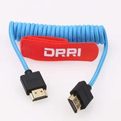 DRRI 8K HDMI to HDMI 2.1 Ultra High Speed Braided Coiled Cable for Z Cam Sony FS700 Camera to Atomos Ninja V BM5 Monitors